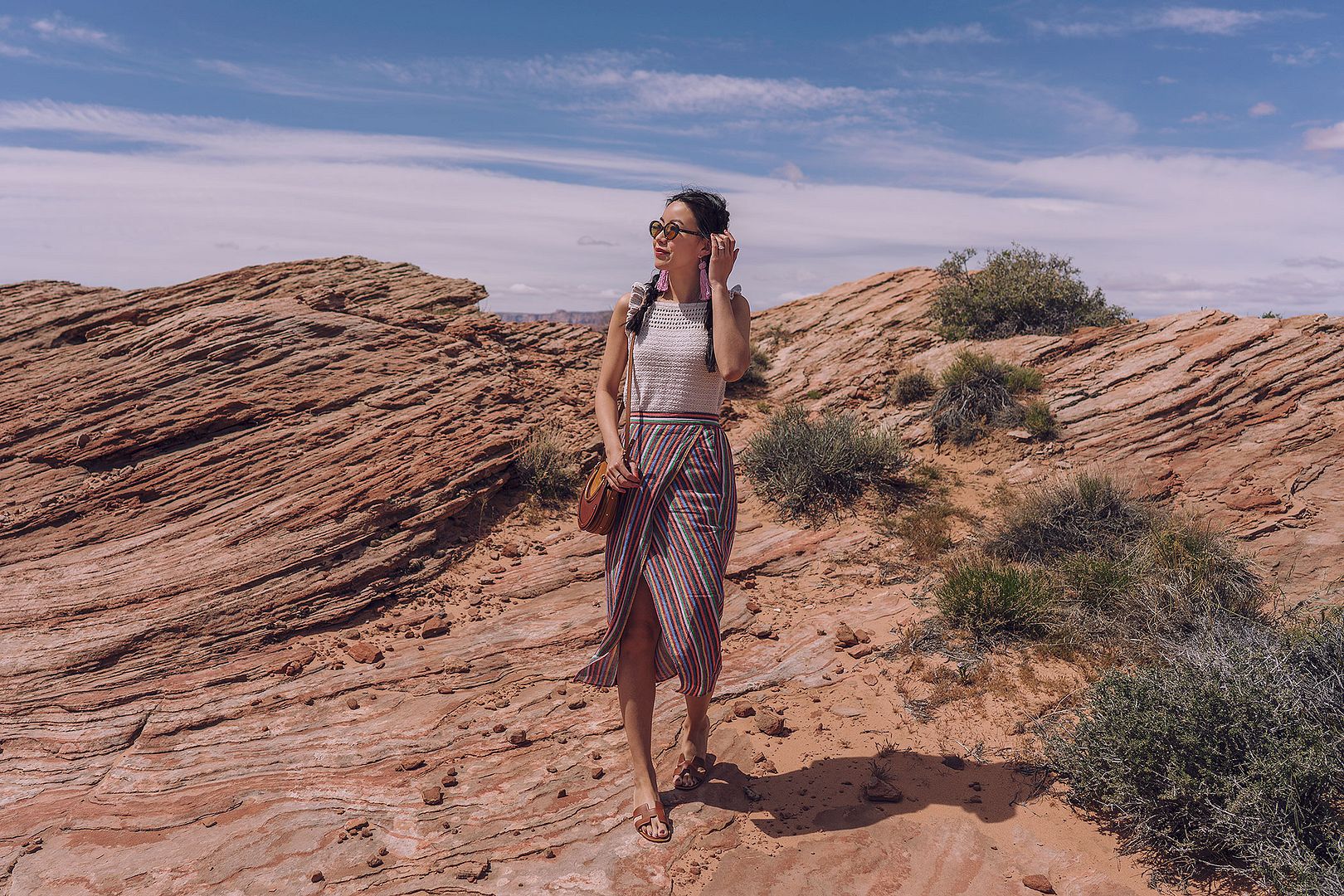 Madewell striped linen skirt